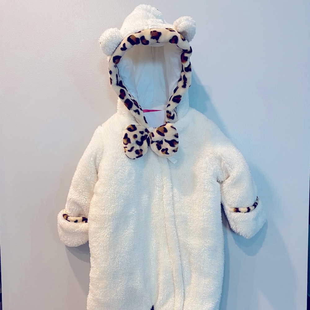 Weatherproof toddler girl’s one piece snowsuit